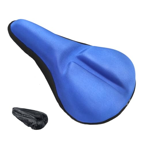 Bike Seat Cushion - HUIOK Gel Bicycle Saddle Cover for Women & Men,Comfortable Memory Foam Compatible with Outdoor & Indoor Exercise Bikes - color: Blue