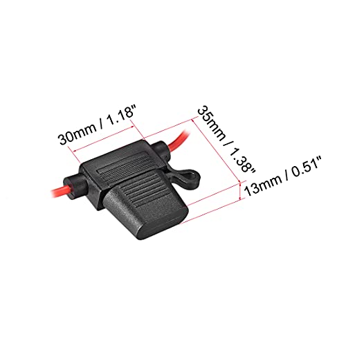 uxcell In-line 16AWG Waterproof Fuse Holder Black for ATC/ATO - size: 16AWG