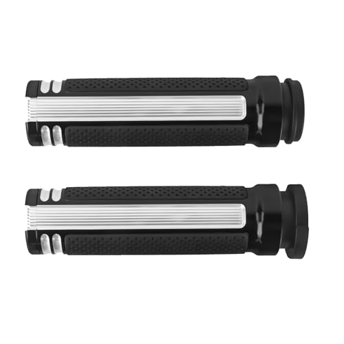 Motorcycle Hand Grips Handlebar Grips Fit for Harley Touring 2008-2025 Trike 2008-2025 Softail 2016-2024, 1 Inch Electronic Throttle Hand Grips - color: Black and White