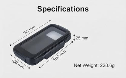 Waterproof Motorcycle Phone Mount, Full Protection Touchscreen Holder, IPX6 Water Resistant, High-Sensitivity PET Touch Film, Black