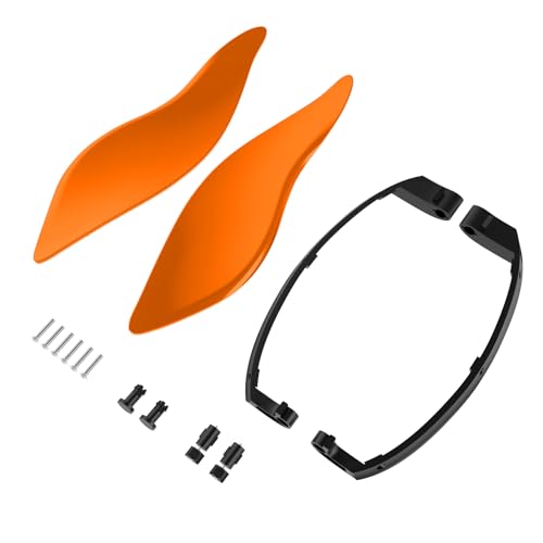 Fairing Air Deflectors for Harley,Side Wings Windshield Adjustable Air Deflectors for Harley Touring Road King Electra Glide Street Glide Road Glide 2014-2023 Baja Orange - color: Baja orange