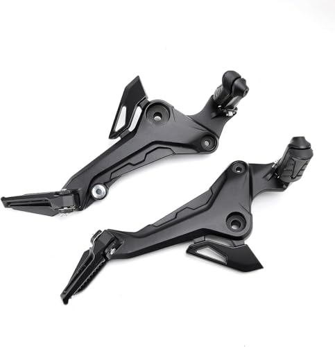 Mokuo Motorcycle Footrest Assembly,1 Pair Footpegs Kit in Alloy Aluminum Material Fit for Honda Grom Msx 2017-2020,Black Color - color: 1 Pair - Black