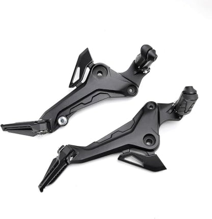 Mokuo Motorcycle Footrest Assembly,1 Pair Footpegs Kit in Alloy Aluminum Material Fit for Honda Grom Msx 2017-2020,Black Color - color: 1 Pair - Black