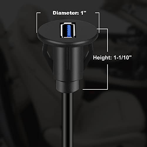 Small USB 3.0 Male to Female Car AUX Mount Flush Panel Extension Cable for Car Truck Boat Motorcycle Dashboard 6ft - size: 1 pack USB 3.0 6ft