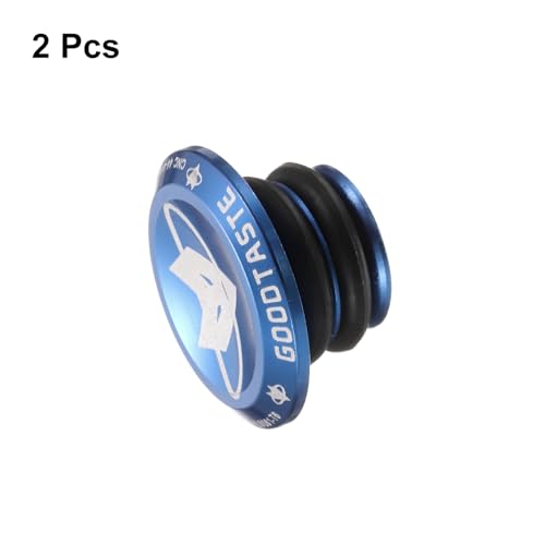 HARFINGTON Bar End Plugs Aluminum Handlebar End Caps Bike Plugs with Matching Rings for MTB Road BMX Fixed Gear Bike, Blue - color: Blue