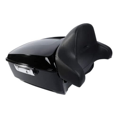 TCMT King Motorcycle Trunk Backrest Two Up Mounting Rack Fit For Harley Touring 1997-2008 Electra Glide Road Glide Street Glide Pack - color: No Speaker Holes: Style B Black Rack
