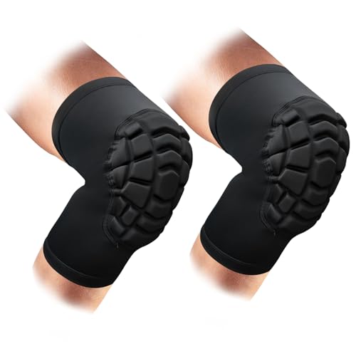Wrestling Knee Pads Short Knee Sleeve, 2 Pcs Knee Compression Sleeve for Football, Basketball, Volleyball(Black_M_2 Pcs) - color: Black, size: Medium