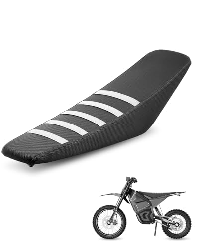 Seat Cover Fit for Yozma in 10, White Stripe Non-Slip Motorcycle Cushion Cover, for Electric Dirt Bike Ebike - color: White