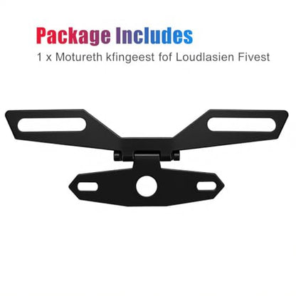 Universal Motorcycle License Plate Bracket, Adjustable Folding Mount Holder with Tail Light, for Scooter ATV Dirt Bike.Car Accessories (Black#M) - color: Black#M