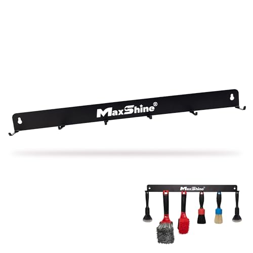 Maxshine Universal Detailing Brush Hanger (Brand) – 6 Organizer Hooks – Lightweight Wall-Mounted Design for Auto Detailing Supplies – Ideal for Garage & Mobile Use, Easy to Install Car Care Organizer - style: Brand