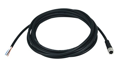 M8 4-Pin Female Connector Cable, A-Coded Straight Circular Industrial Molded Cable, IP67 Waterproof Unshielded PVC Wire, 60V 3A AC/DC, AWG24 - size: 1m, style: 4 Pin Female