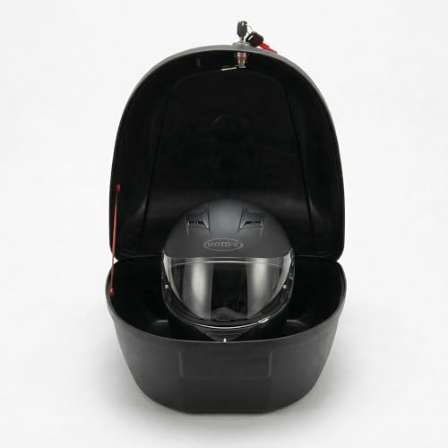 Japard Motorcycle Top Case 28L Rear Box Daily Tail Box Trunk Lockable Storage Carrier Waterproof Universal Mounting for Helmet Luggage (28L)