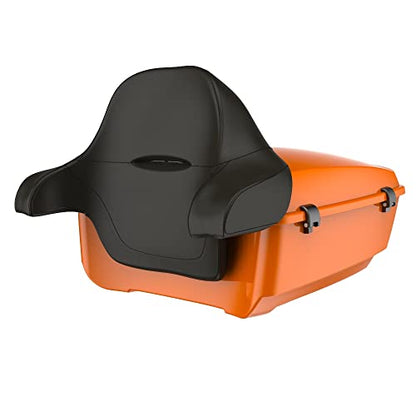 Advanblack King Tour Trunk Pack, Black Mount Bracket, Top Luggage Rack, Red Trunk Pak Liners Fit for 09-Later Harley Touring, Road Glide, Street Glide Special, Electra Glide - color: Baja Orange