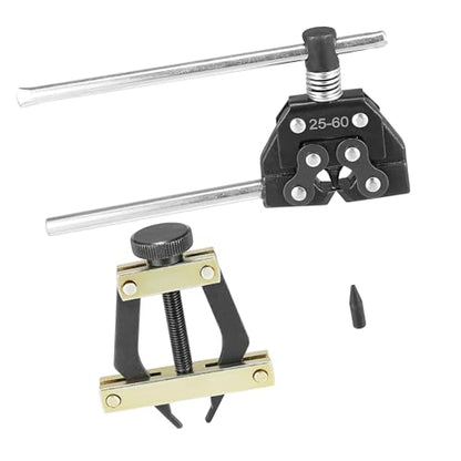 Roller Chain Tools Kit 25-60 Chain Detacher Breaker Cutter Tool Roller Chain Puller Holder Connecting for Bicycle Go Kart Chains Replacement Carbon Steel Black Item Replacement