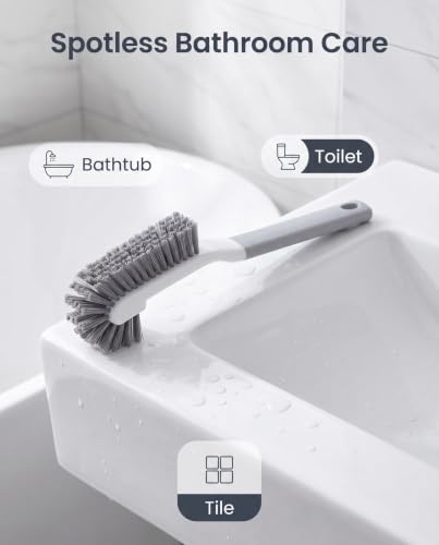 3 Pack Cleaning Brush Set, Multi-Purpose Scrub Brushes | Ergonomic Long Handles, Shoe Brush, Laundry Brush & Hand Scrubber, For Bathroom, Kitchen, Sink, Tub, Tile, Grout，Car