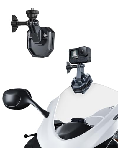 Motorcycle Windshield Clip Camera Mount, Quick Release Motorbike Windscreen Clamp for DJI Action 6/5/4/3, GoPro Mission 1 PRO, Hero 13/12/11/10, Insta360 Luna Ultra, Insta360 X5 X4, Xtra Muse