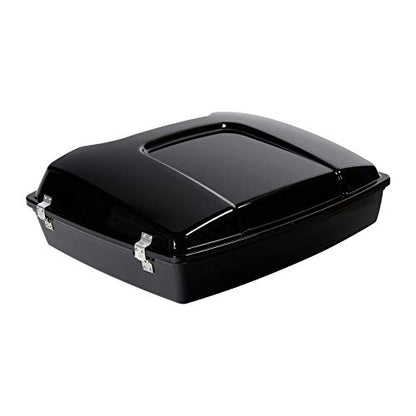 TCMT 5.5" Razor Motorcycle Trunk Box W/Latch Key Fits For Harley 1997-2013 Road King Road Glide Street Glide Electra Glide Pack - color: Chrome Lacthes Trunk
