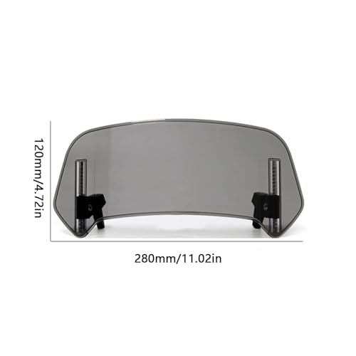 Windscreen Extension Suitable for VF1100C 1983-1985, Motorcycle Windshield Spoiler Deflector Clip On High Clarity Premium Material,Gray-S