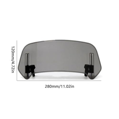 Windscreen Extension Suitable for VF1100C 1983-1985, Motorcycle Windshield Spoiler Deflector Clip On High Clarity Premium Material,Gray-S