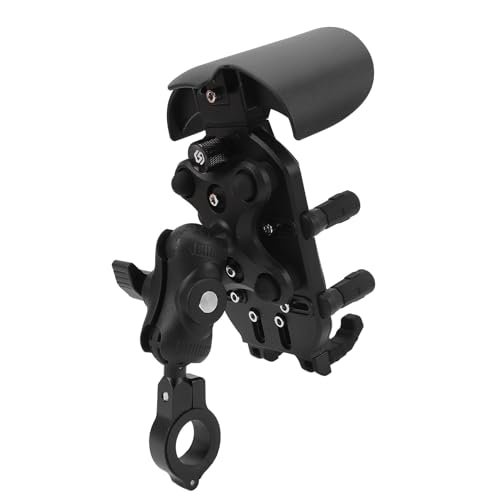 Motorcycle Phone Mount, Anti Shake Vibration Dampener High Speed Secure Lock Bike Phone Holder, Handlebar Mount with Adjustable Bracket and Anti Theft Design for