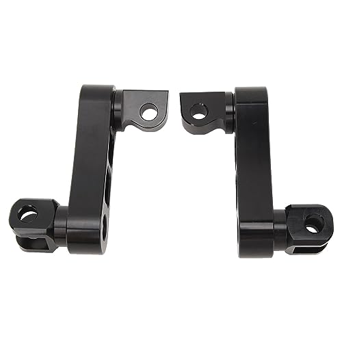 Motorcycle Foot Peg Highway Bracket – 360° Adjustable Aluminum Extension for Touring (Black) - color: Black