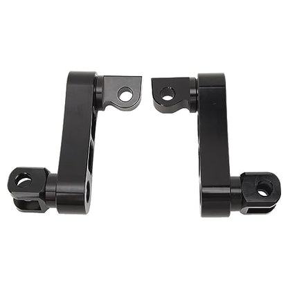 Motorcycle Foot Peg Highway Bracket – 360° Adjustable Aluminum Extension for Touring (Black) - color: Black