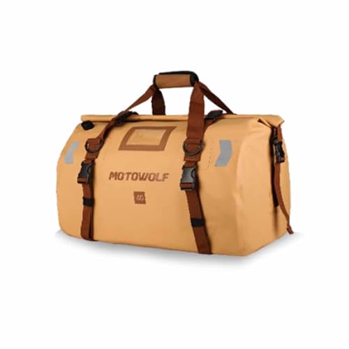 Motorcycle Tail Bag for Honda Monkey 125 2018-2025 Waterproof Duffle Luggage All Weather Back Seat Saddle Bag Expandable Capacity Rear Rack Trunk Storage Bag,Brown - color: Brown