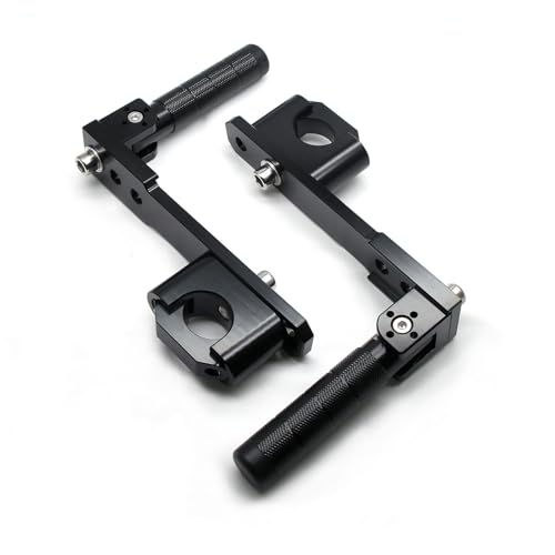 MZS Motorcycle Highway Foot Peg, 7/8"-1.25" Adjustable Adventure Highway Pegs Universal Foldable CNC Long Mount Compatible with KLR 650 DR650 Tenere Vstorm 300X 390 790 890 Dual for 22-32mm Crash Bar