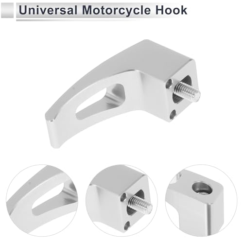Universal Motorcycle Hanging Hook Rectangular Slot Motorcycle Helmet Luggage Bag Holder Hanger for Scooters Bicycles Silver Tone 61mm Length