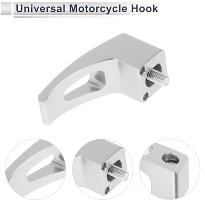 Universal Motorcycle Hanging Hook Rectangular Slot Motorcycle Helmet Luggage Bag Holder Hanger for Scooters Bicycles Silver Tone 61mm Length