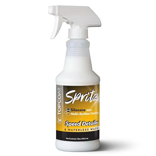 TopCoat Spritz Quick Detailer Spray and Waterless Car Wash Spray - Wash, Clean and Shine Your Car, Truck, Scooter, RV and Motorcycle Without Water - 16 oz