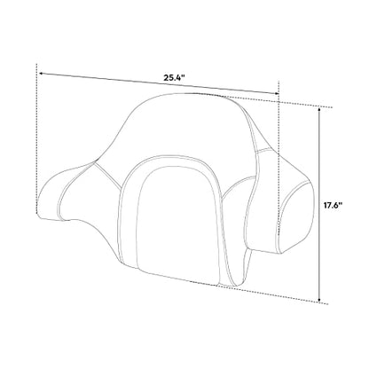 C.C. RIDER Wrap Around King Tour Trunk Backrest fit for Harley Touring Road King Street Glide Road Glide Electra Glide 2014-2024 - color: Passenger Backrest 23#Black+Orange