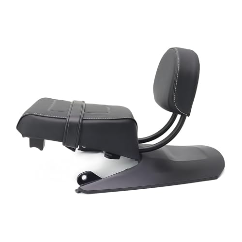 Passenger Backrest Sissy Bar for Harley Sportster S 1250 RH1250 (2021-2026) - Premium Leather Rear Seat Pad Kit with Fender Extension Bolt-On Installation Black