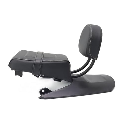 Passenger Backrest Sissy Bar for Harley Sportster S 1250 RH1250 (2021-2026) - Premium Leather Rear Seat Pad Kit with Fender Extension Bolt-On Installation Black