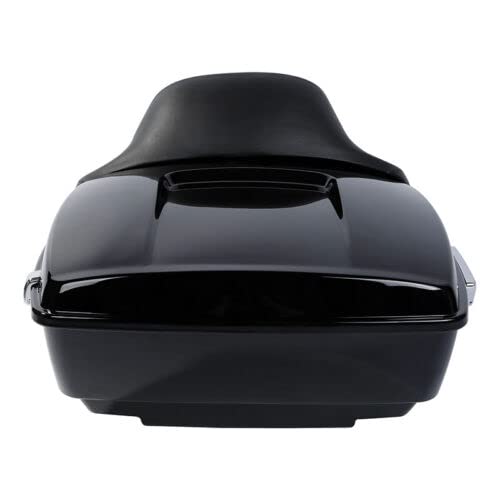 TCMT King Motorcycle Trunk Backrest Two Up Mounting Rack Fit For Harley Touring 1997-2008 Electra Glide Road Glide Street Glide Pack - color: No Speaker Holes: Style B Black Rack