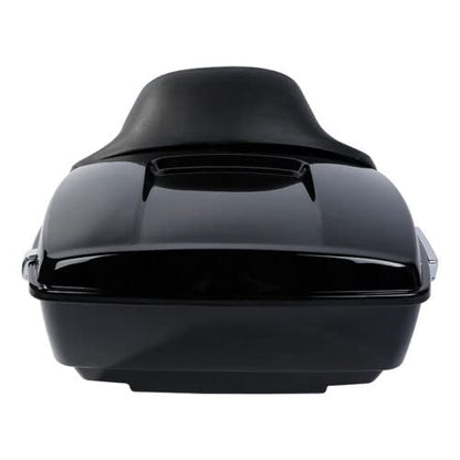 TCMT King Motorcycle Trunk Backrest Two Up Mounting Rack Fit For Harley Touring 1997-2008 Electra Glide Road Glide Street Glide Pack - color: No Speaker Holes: Style B Black Rack