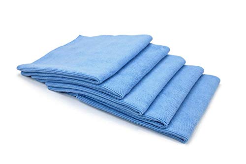 Autofiber Buffmaster Microfiber Polish and Buffing Towel - Pack of 5, Blue (16 inch x 16 inch, 400 GSM) - color: Blue, size: 5 pack