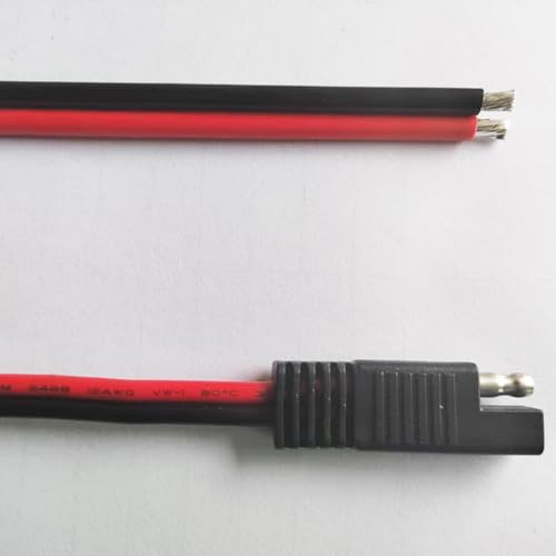 SAE Connector, 12AWG SAE Single Plug DC Quick Disconnect Power Extension Cable with Polarity Reverse Adapter for Motorcycles, Solar Panels, Cars, Tractors, etc. 2-Pack 30CM/1FT