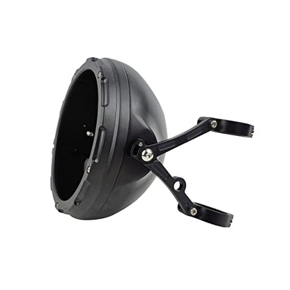 7inch CNC Motorcycle Headlight Housing Bucket with CNC Side Mounting Bracket 46-50MM Fork Tube Holder Clamps for Motorcycle - size: 50