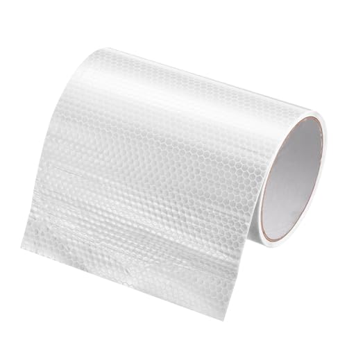 MECCANIXITY Reflective Tape, 6" x 10 Ft Night Safety Caution Warning Tapes Adhesive Tapes Waterproof PVC Marking Stickers for Trailers Motorcycle Steps Floor Boats Floor, White - color: White, size: 6 Inch x 10 Ft