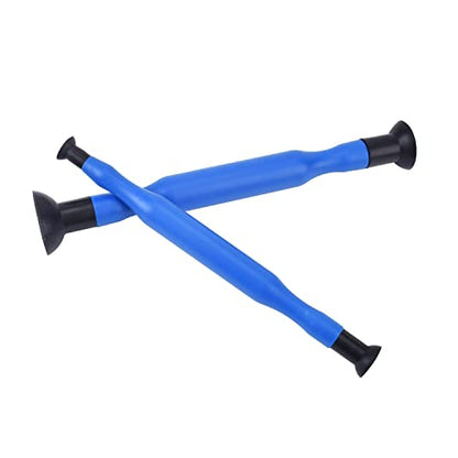DEDC 2PCS Double Ended Valve Hand Lapping Grinding Sucker Kit Hand Valve Lapping Tool Blue Manual Grinding Stick with Sucker Cups Valve Lapper Set