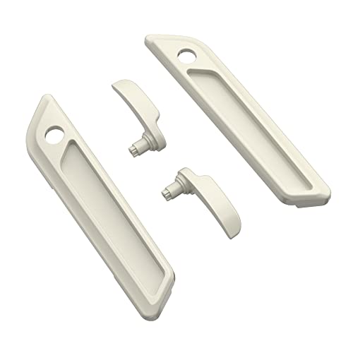 Advanblack Saddlebag Latches Covers, Lid Lifters Levers Fit for 2014+ Harley Touring Hard Saddlebags - Birch White - color: Birch White