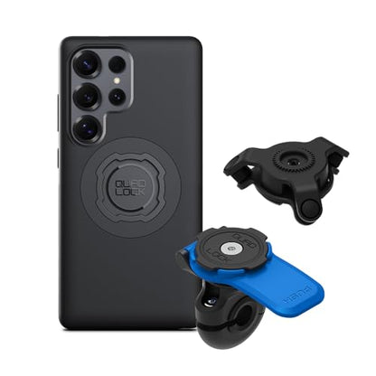 Quad Lock Mirror Motorcycle Phone Mount with Vibration Dampener and MAG Phone Case for Galaxy S25 Ultra - size: Galaxy S25 Ultra