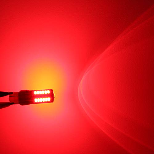 Alla Lighting 2800lm 3156 3157 LED Strobe Brake Lights Bulbs, Pure Red Xtreme Super Bright T25 Wedge 5730 33-SMD 12V Flashing Stop Lamps 3057 3457 4157 4057 3056 3057K 4057KX 3157LL
