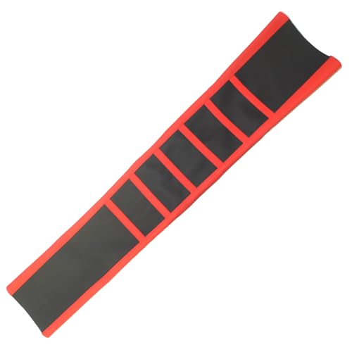 Universal Motorcycle Seat Cover Non-Slip Suitable Rubber Striped Seat Covers Soft for CRF150F CRF230F CRF250F CRF 150F 230F 450F 450R 250R Dirt Pit Bike Motocross Motorbike Off Road (Black+Red) - color: Black+Red