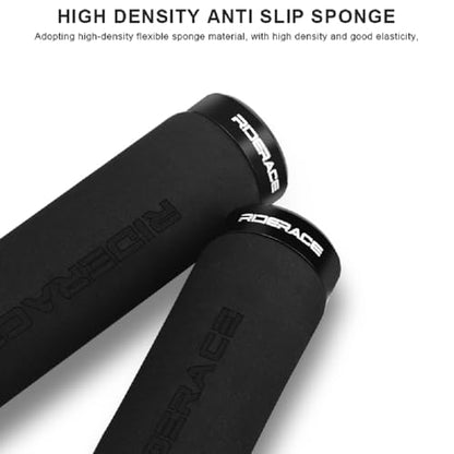 Bike Handlebar Grips,Single Lock On Anti-Slip Foam Mountain Bike Grips,Shock-Absorbing Comfortable,for MTB/BMX/Folding Bicycle - color: BLACK