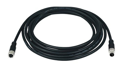 M8 3-Pin Male to Female Connector Cable, A-Coded Straight Circular Industrial Molded Cable, IP67 Waterproof Unshielded PVC Wire, 60V 3A AC/DC, AWG24 - size: 10m, style: 3pin
