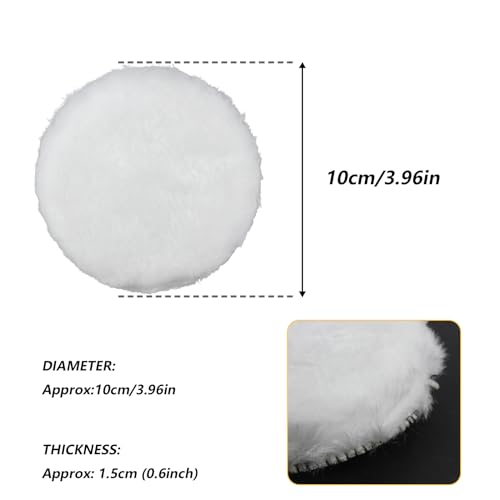 6 Piece 4 Inch Wool Buffing Pad, for Car Polishing and Waxing, Painting Tabletops, Old Leather Sofas, Tile PolishingDrill Buffer Connecting M10 Drill Adapter, Buffing Pads