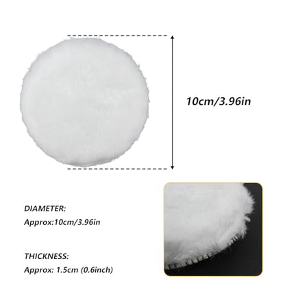 6 Piece 4 Inch Wool Buffing Pad, for Car Polishing and Waxing, Painting Tabletops, Old Leather Sofas, Tile PolishingDrill Buffer Connecting M10 Drill Adapter, Buffing Pads