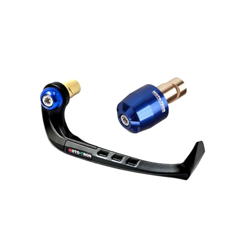 MOTO TRON Motorcycle Bar End Lever Guards Universal CNC Brake Handlebar Protector 7/8" Handlebar Grip Ends Plug Balance Pad Accessories A Set Fit For 14/16/17/18mm - color: Blue, size: 18mm